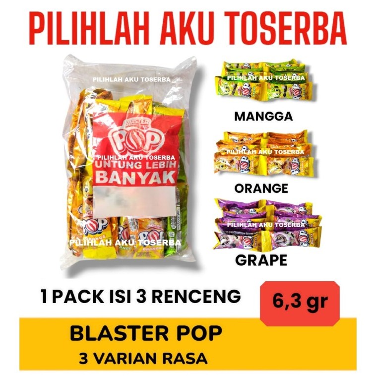 

Lollipop Permen Blaster POP ASSORTED 3 Varian Rasa Buah - ( HARGA 1 PACK )