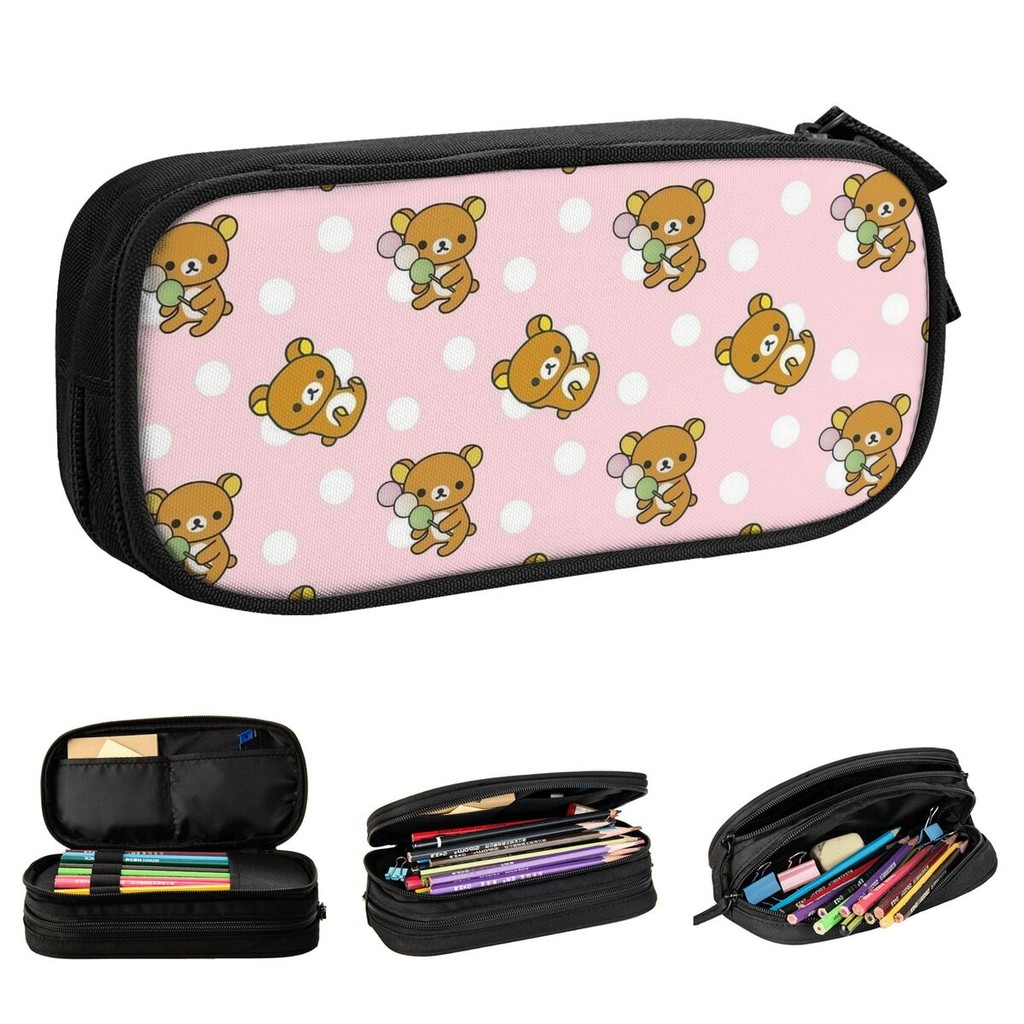 

Fashion Rilakkuma Anime Cute Bear Pencil Case Pencilcases Pen Box for Girl Boy Big Capacity Bags Office Gift Stationery