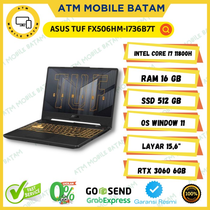 Asus TUF F15 FX506HM I736B7T Laptop Gaming [Core i7-11800H/16GB/512GB
