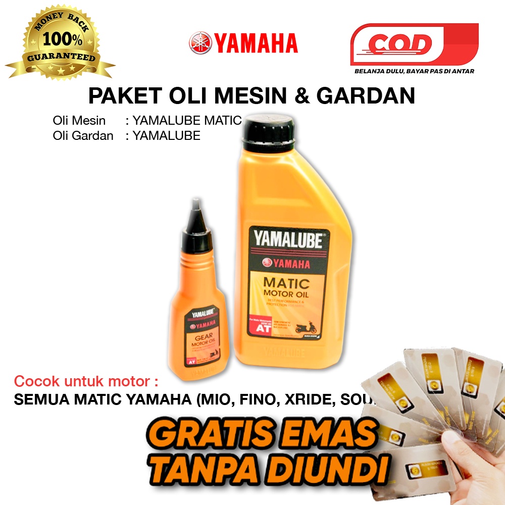 (GRATIS EMAS) PAKET OLI YAMALUBE MATIC UNTUK SEMUA MATIC YAMAHA, MIO SOUL, MIO J, MIO GT, MIO SMILE,