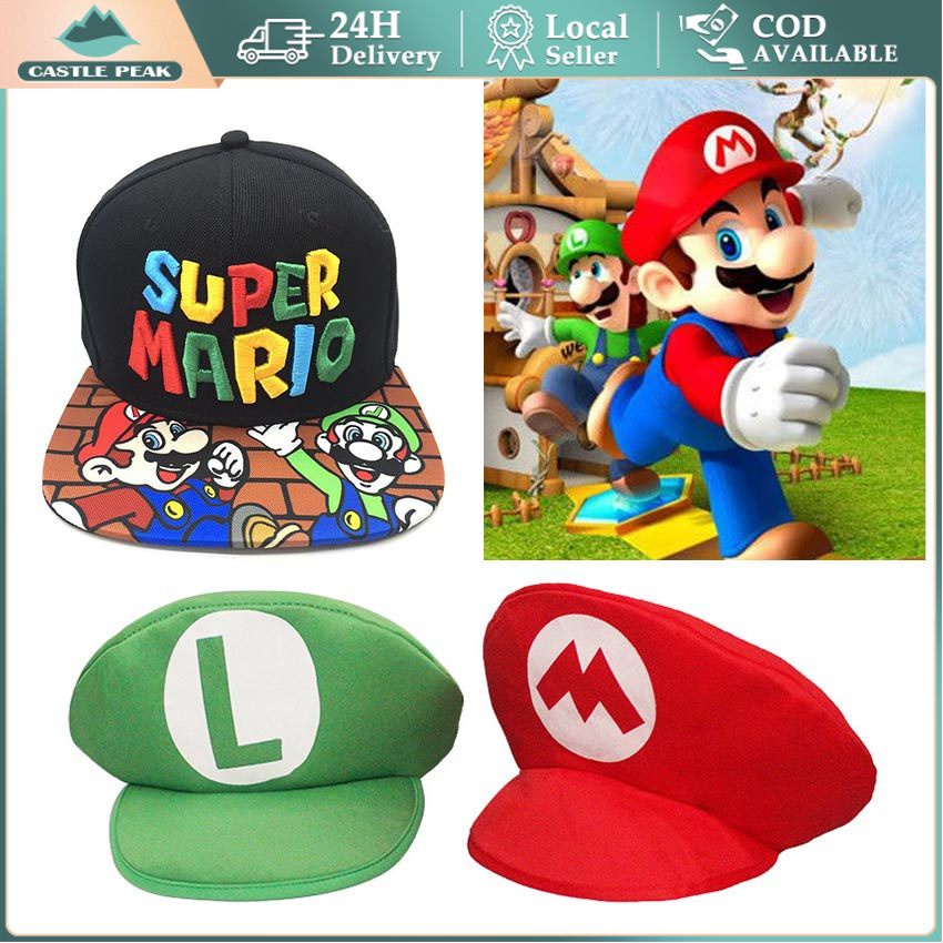 Topi Mario Bros Super Luigi Bros M L Letter Printed Cosplay Kartun Topi Baseball Untuk Anak Dewasa Hat