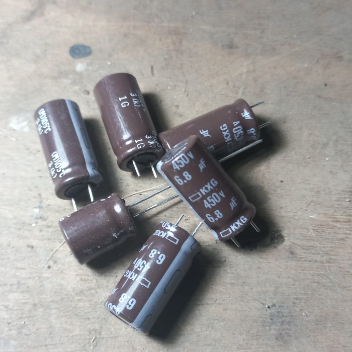 kapasitor nippon chemicon 6.8uf 450v elko elco capasitor 6,8uf 400v 6 8 450 400