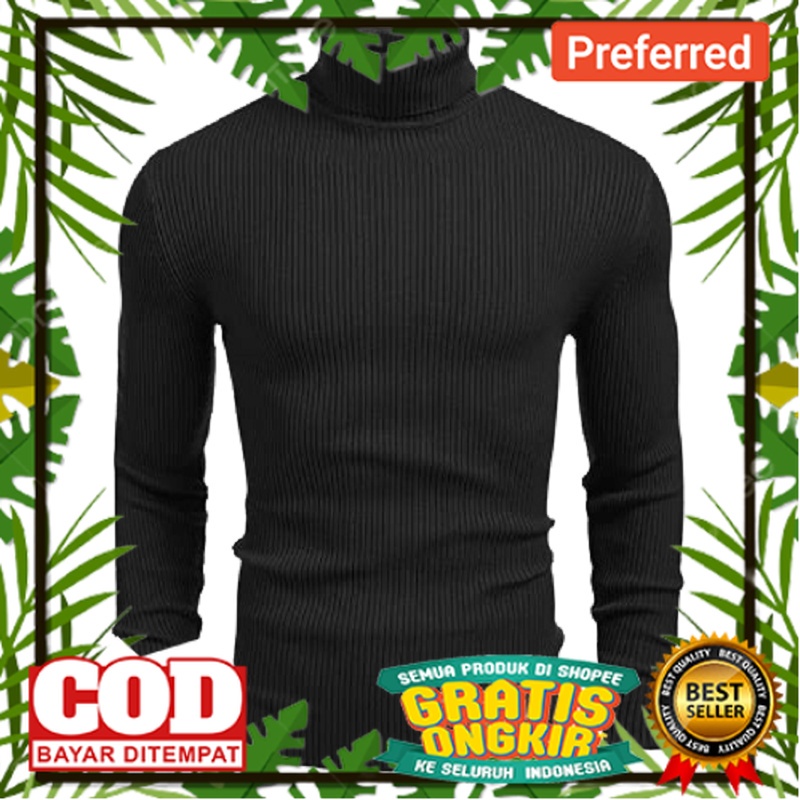 MODEL ANAK REMAJA DEWASA UNISEX /KAOS KERAH TINGGI TURTLENECK PRIA DEWASA LENGAN PANJANG / KAOS PRIA