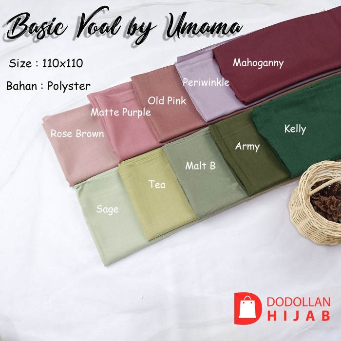 Hijab Jilbab Segiempat Polos Voal Basic By Umama Scarf - Hitam
