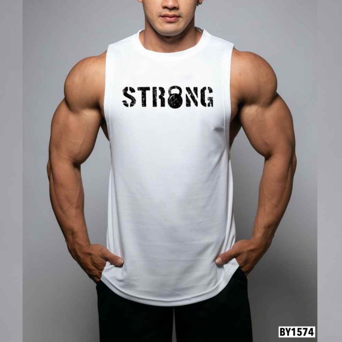 Singlet lowcut pria gym olahraga fitness - BEAST, XL