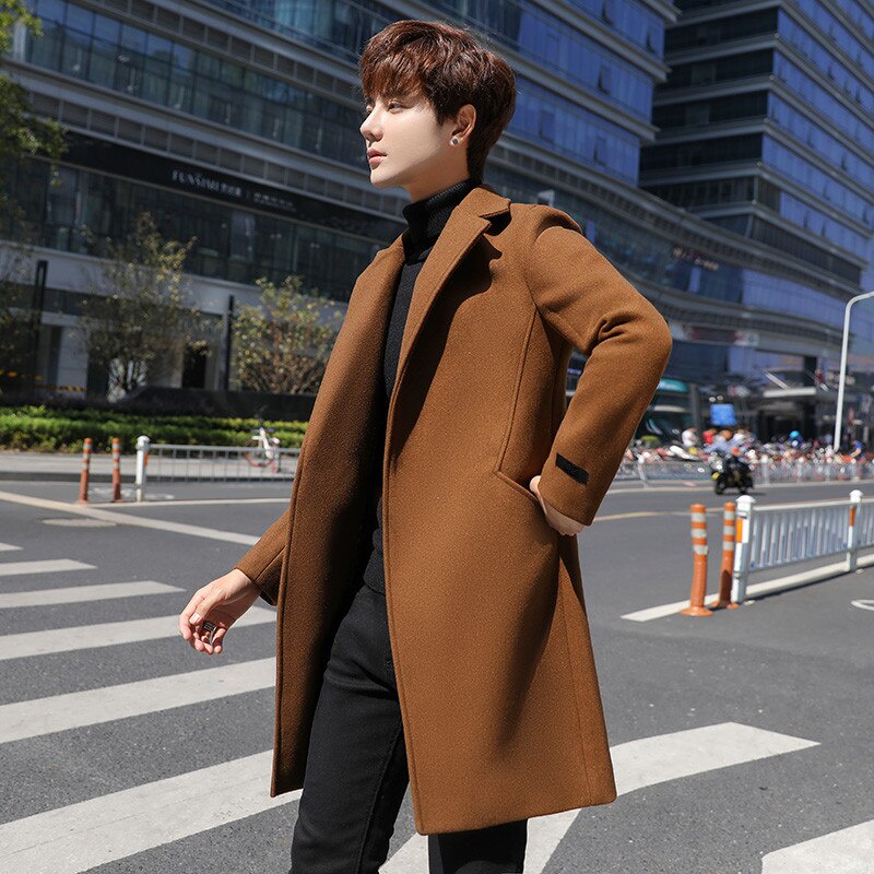 Jaket jaz blezer panjang pria long coat korean style