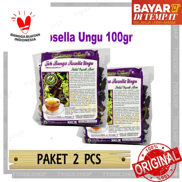 

[ PAKET 2 pcs ] Teh ROSELLA UNGU Curah Bunga Rosela UNGU - 100gram