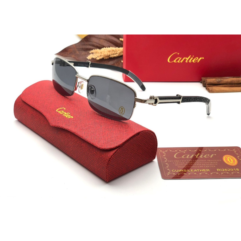 GROSIR TERMURAH - KACAMATA CARTIER KAYU OVAL 9816 HALF FRAME FULLSET SUPER QUALITY
