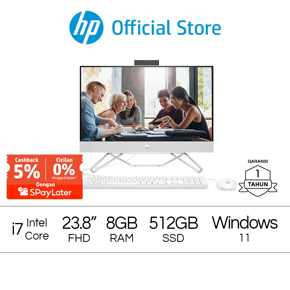 TEST LISTING ONLYCicilan 0% - HP All-in-One 24-cb1023d Bundle All-in-One PC Desktop PC / / Core i7 / 8GB / 512GB / W11