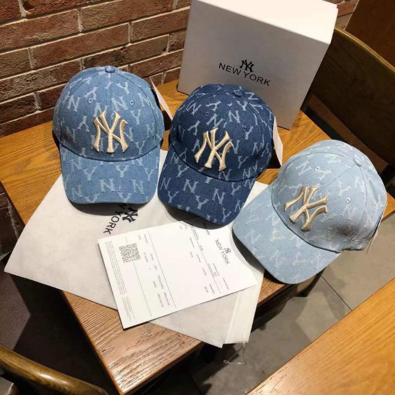 Denim series unisex Topi baseball MLB replica cap hat premium tebal murah jeans blue biru muda tua