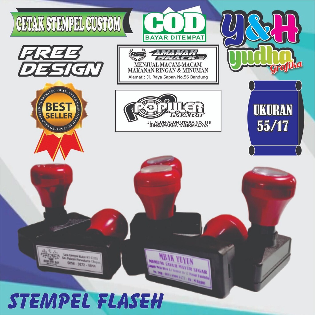 

Zyd Stempel Costum Flash Otomatis Gratis Desain Gratis Logo Bebas Nama Sendiri Y&H YudhaGrafika