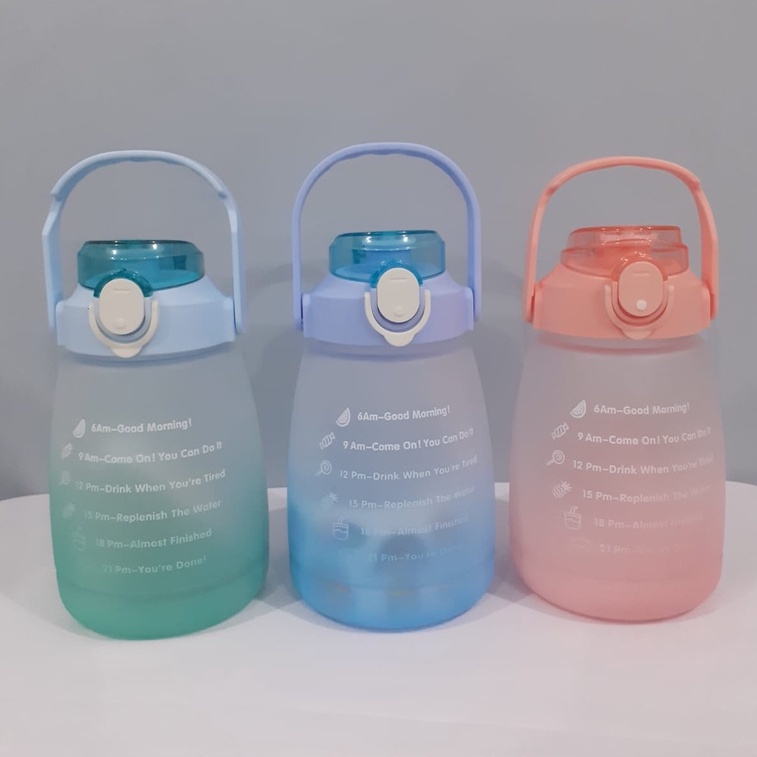 Tumbler Quifit 2L / Botol Gemoy Gradasi 1.3L / Botol Gembul Transparant 1.3L / Botol Minum 2 Liter /