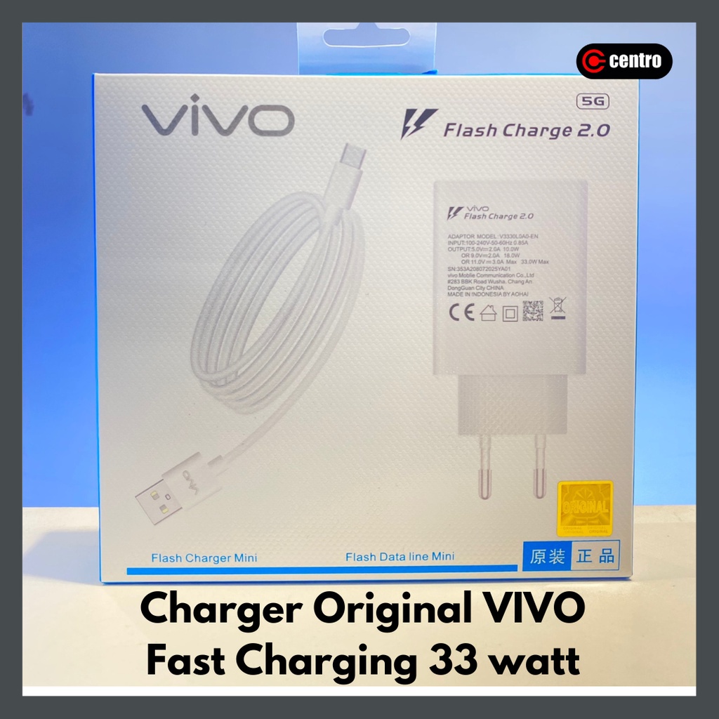 Charger Vivo Original Fast Charging 33 Watt dan 66 Watt