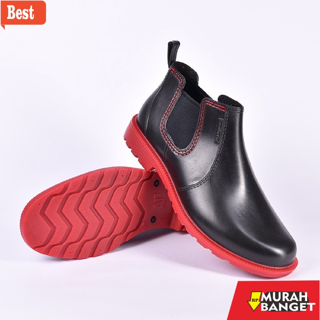 Sepatu boot cowok- AP HOBBY & WORK sepatu boots pendek ANTI AIR DARI AP BOOTS BY TATAKAE