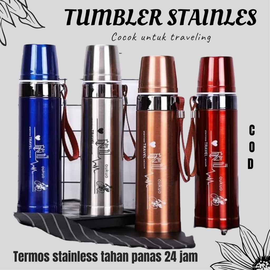 TERMOS AIR PANAS 800 ML / TERMOS STAINLESS TRAVEL PANAS DAN DINGIN TAHAN LAMA  / TERMOS PURE HEALTHY