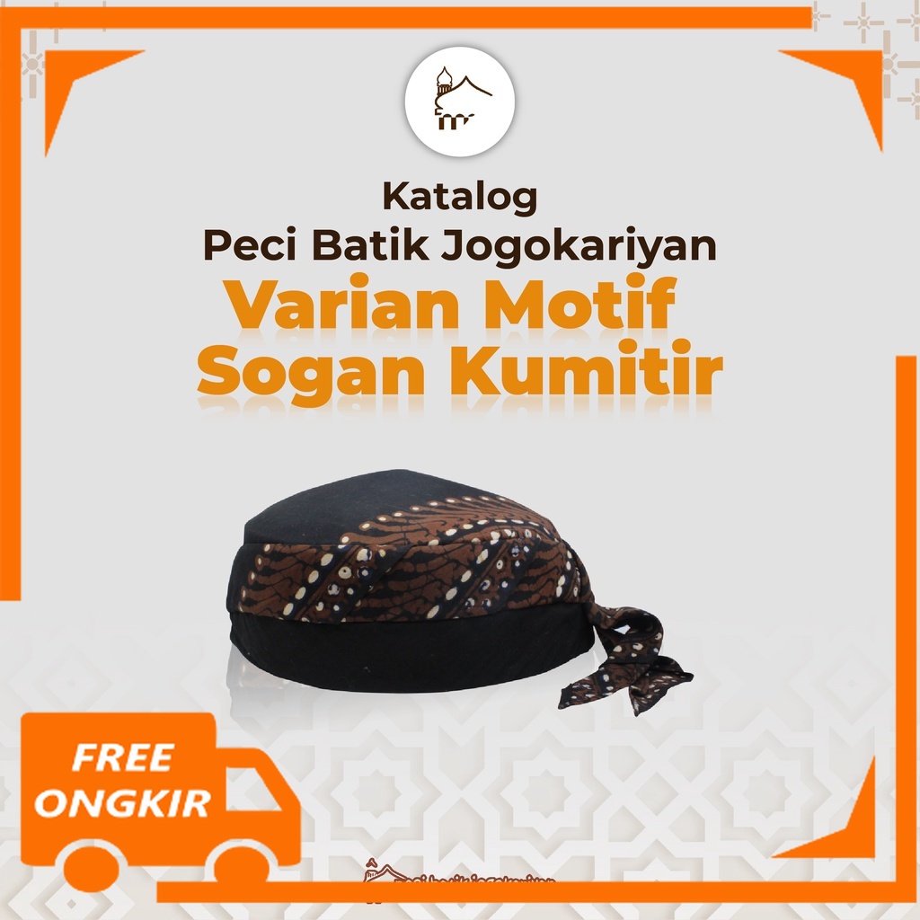Peci Batik Jogokariyan Jogokaryan Songkok Kopeah Motif Sogan Kumitir