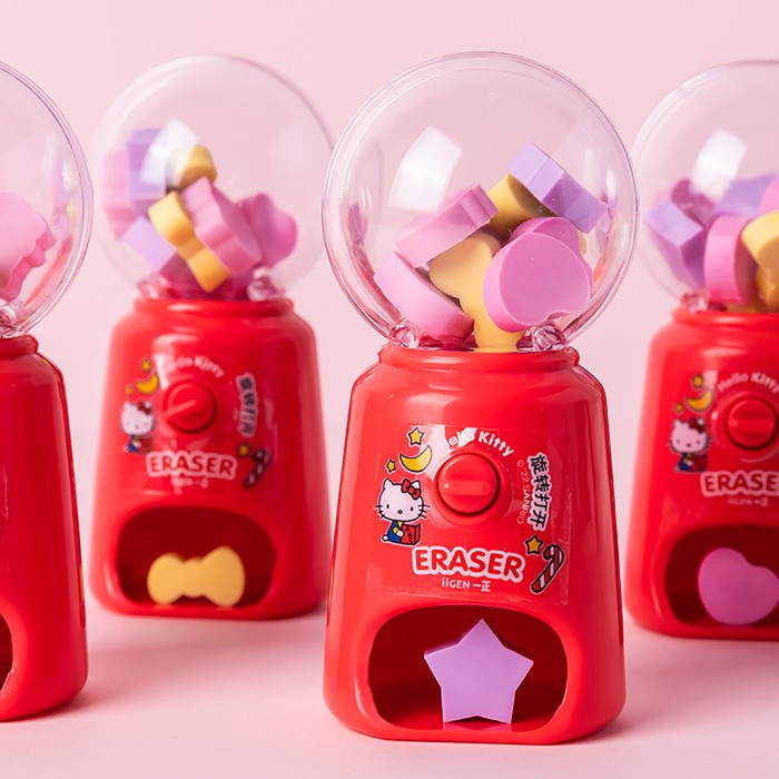 

TOKKADO Sanrio Machine Eraser Penghapus Pensil Mini Gashapon Anak Lucu - Hello Kitty