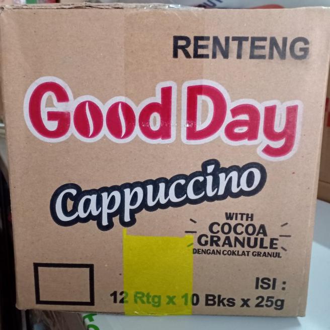 

Kopi Good Day Cappuccino - 1 Dus Isi 12 Renceng / 120 Sachet @25 Gram