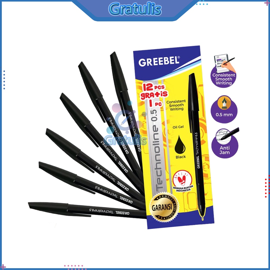 

PULPEN TECHNOLINE GREEBEL [12+1 PCS] / BALLPOINT PENA PEN [0.5 MM/1 PACK] / PENA / BULPEN 1 PACK / BALL PEN 1 BOX / BOLPEN 1 PAK