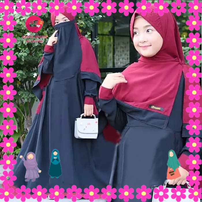 BAJU MUSLIMAH ANAK PEREMPUAN GADIS WANITA GIRLS MOTIF CUANTIK / Gamis Anak Syari Shaliha Syari 9-12 