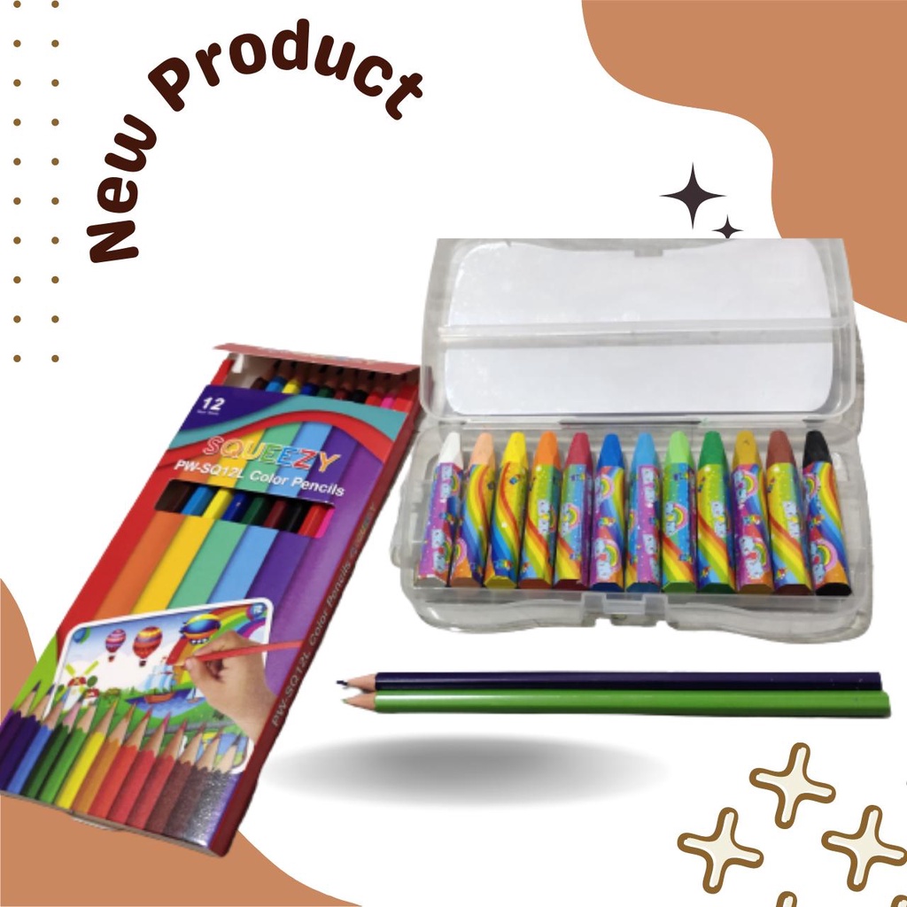 

Paket Mewarnai Anak Pensil Warna Panjang 12 Warna + Crayon 12 Warna Oil Pastel