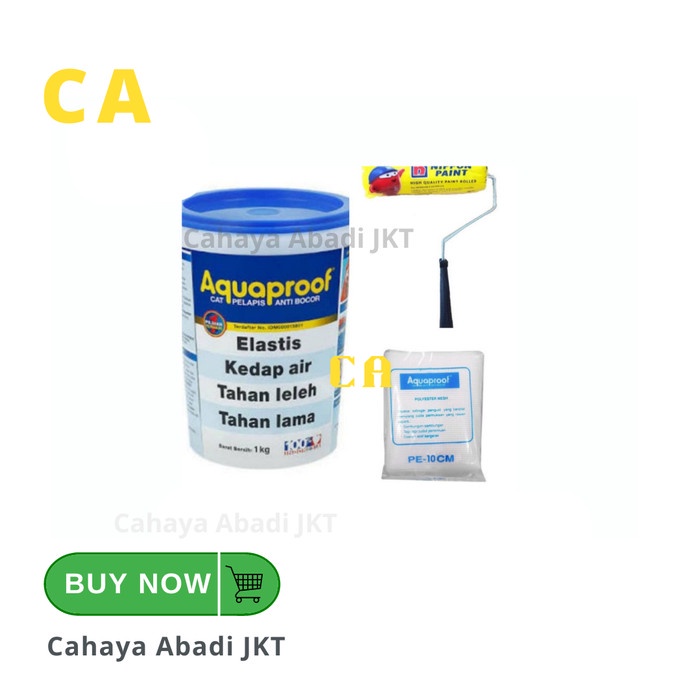 AQUAPROOF ABU 20KG + ROLL KUAS NIPPON + POLYESTER MESH PE10