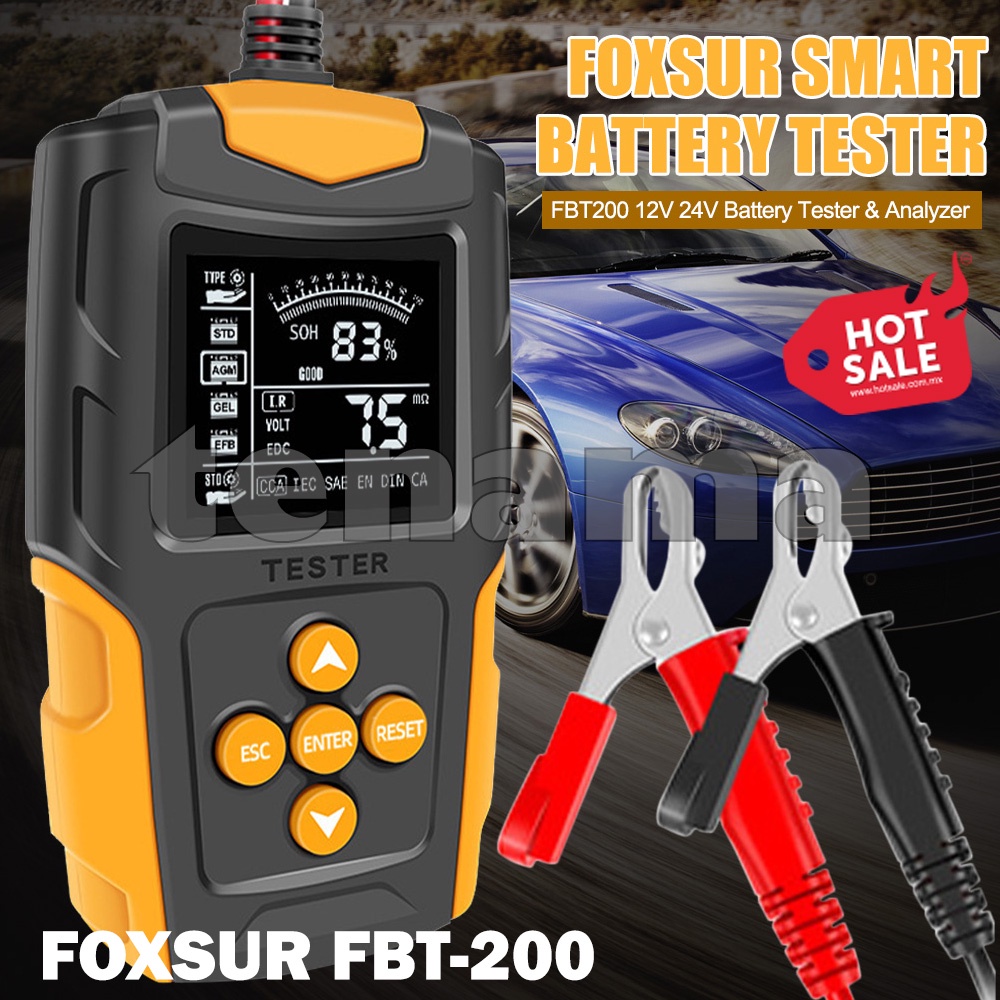 FOXSUR FBT-200 Tester Aki LIFE Detector System 3AH-200AH Dengan Layar LCD