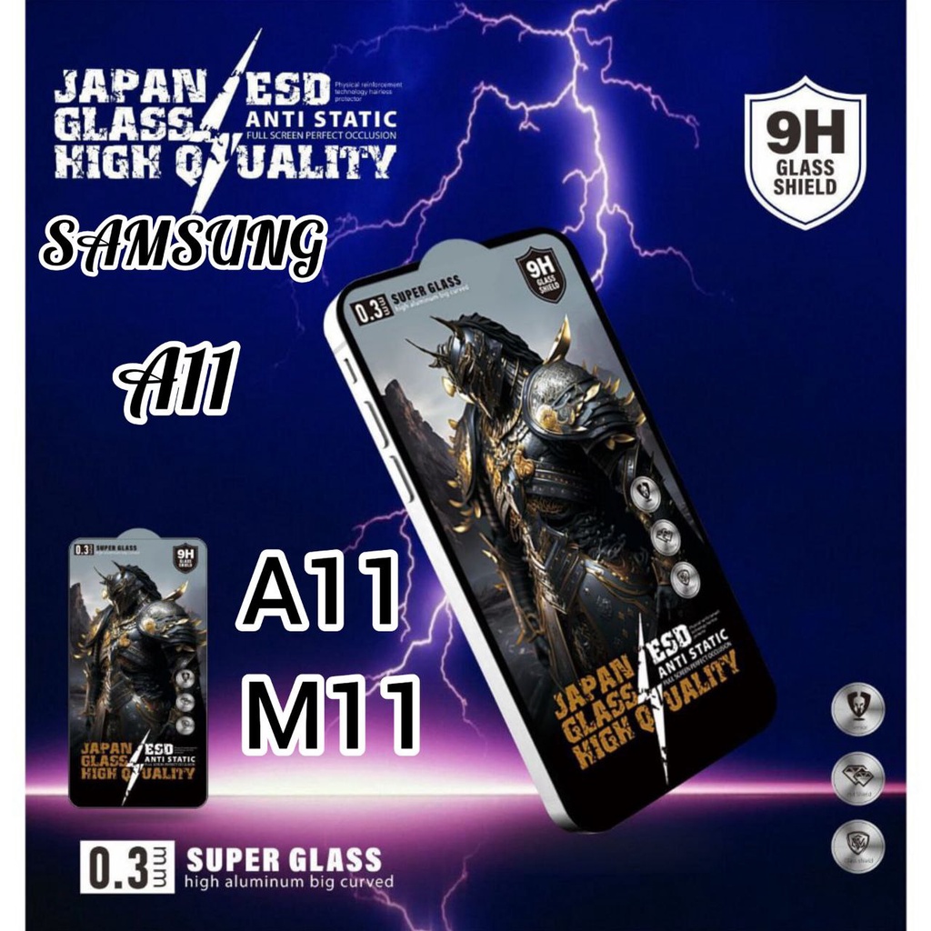 [SAMSUNG A11] TEMPERED GLASS TG KACA ESD ANTI STATIC BENING FULL SCREEN TYPE SAMSUNG A11 SAMSUNG M11