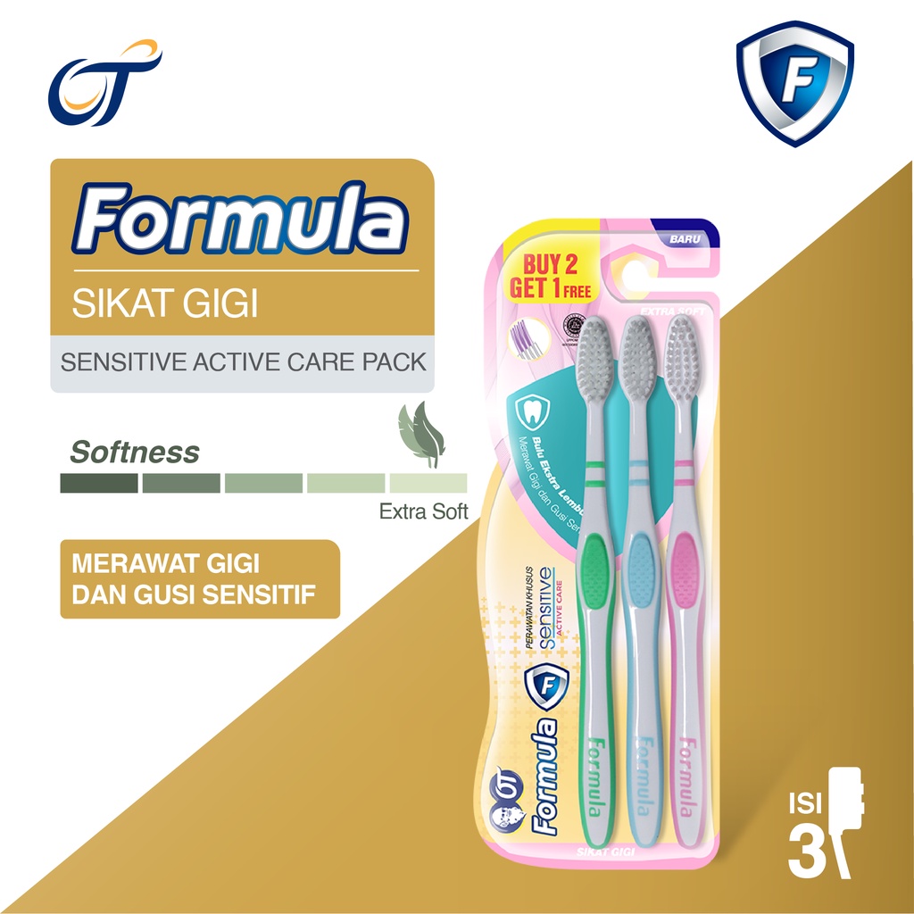 FORMULA SIKAT GIGI SENSITIVE ACTIVE CARE PACK [1 PACK ISI 3]