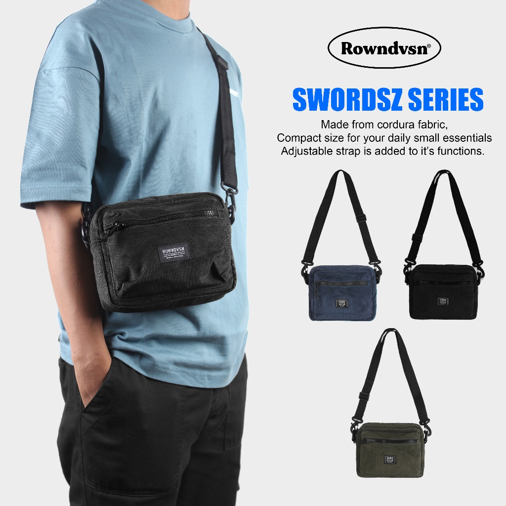 TR54YH Rown  Division Tas Selempang Sling Bag Swordsz Black