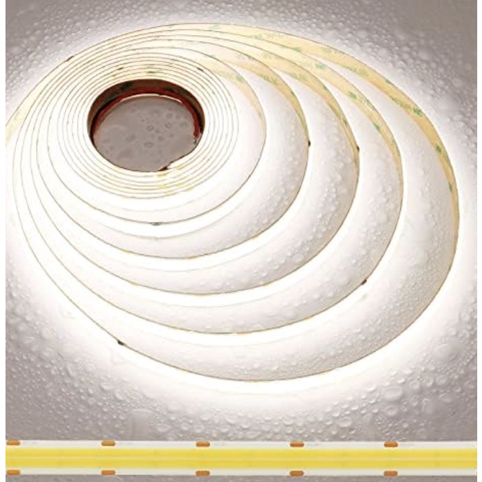 cob led strip dim 5000k putih 24v 5m cri90 premium dotless ip20  14w/m