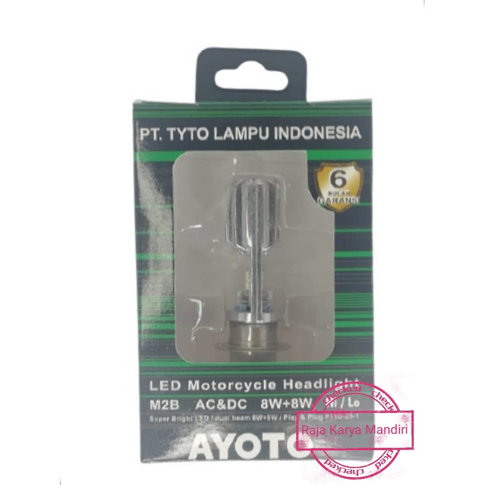 TERMURAH  Lampu LED MOTOR ORIGINAL AYOTO M2B H6 AC/DC 8WATT+8WATT PRO