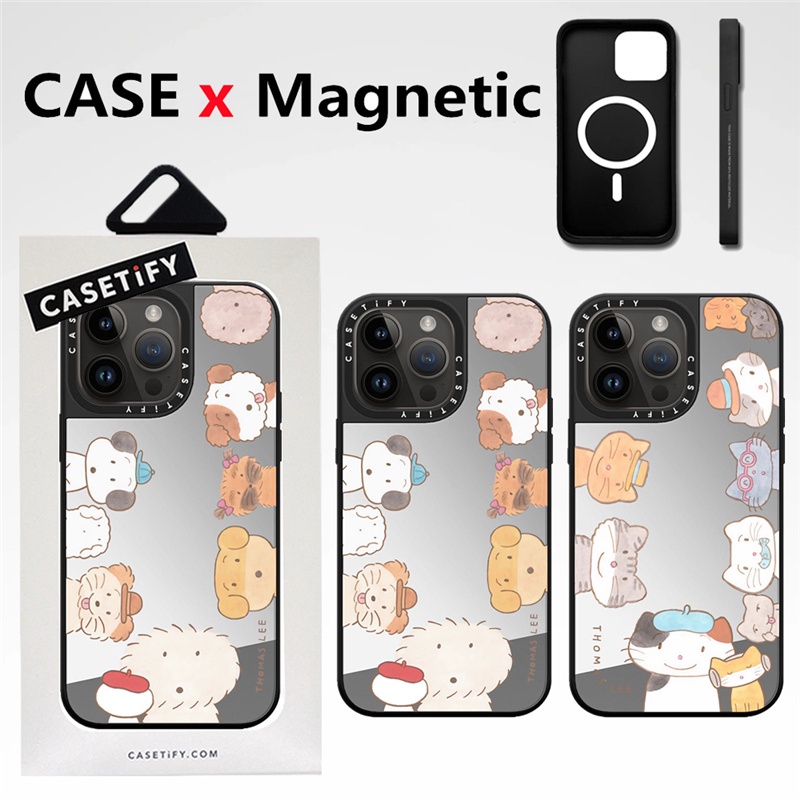 % High quality Magnetic phone case CASETiFY【Styling cat dog ThomasLee】For iPhone 15 Pro Max 12 13 14
