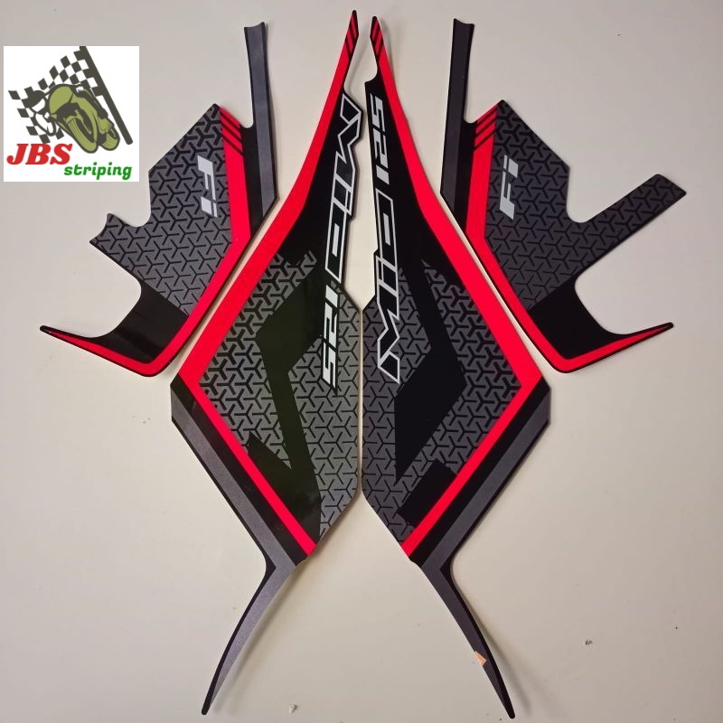 striping mio m3 stiker yamaha mio m3 2020 2021 full hitam merah