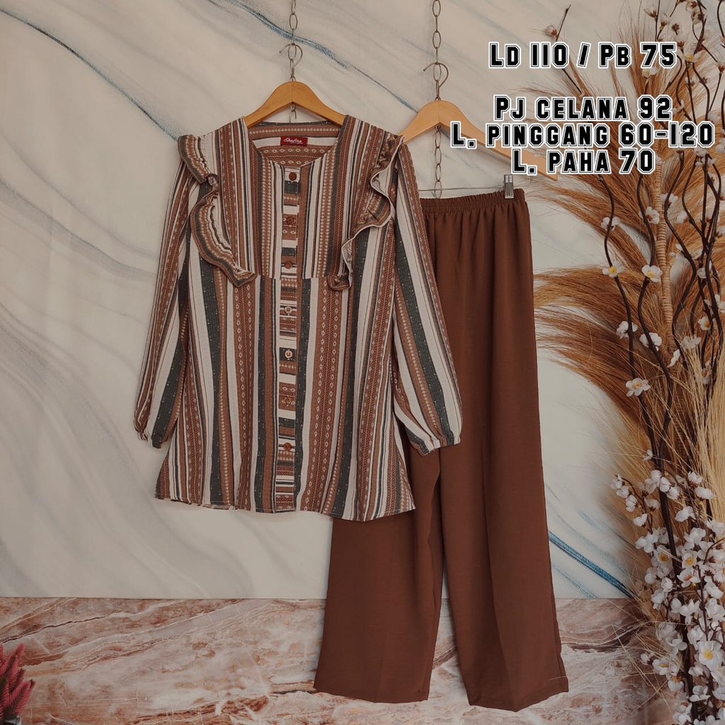 ONE SET SALUR BAHAN CRINCLE AIRFLOW TERLARIS REMPEL DADA