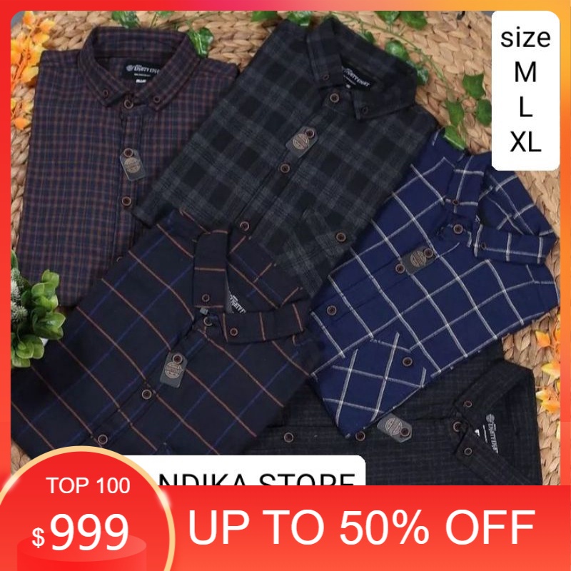 Kemeja Baju Hem Pria Flanel Flannel Lengan Panjang Atasan Kemeja Kasual Pria/Kondangan nikahan resep