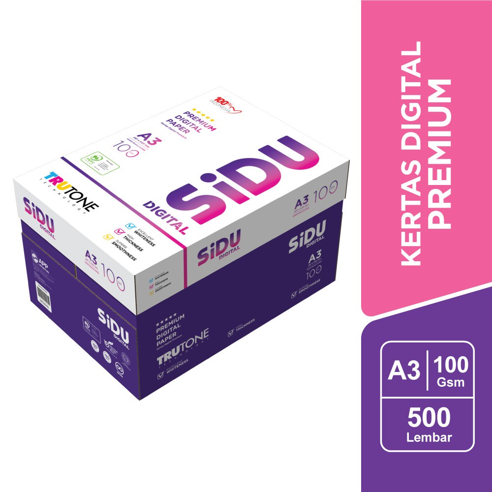 

SiDU Kertas Fotocopy 100 GSM A3 - 1 Boks = 4 Rim - SDU PC 100 A3