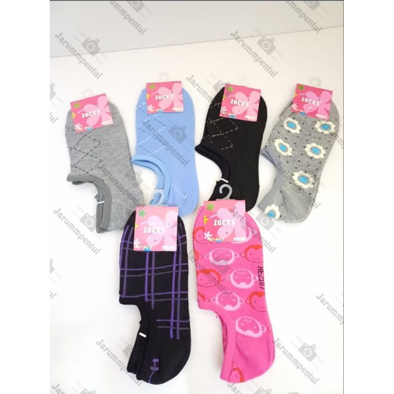 Kaos Kaki PENDEK Motif Wanita // Kaos Kaki Motif /Kaos Kaki Pendek ZOCK