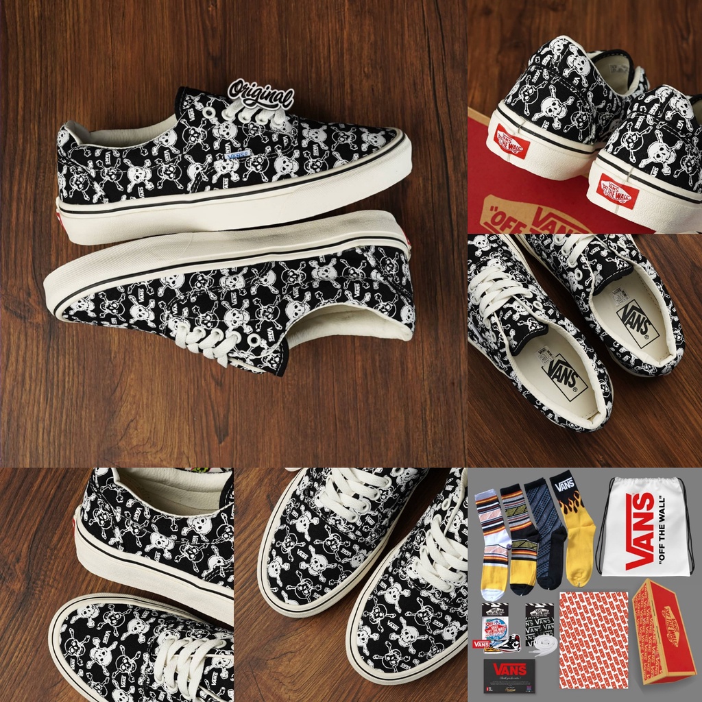 Sepatu VANS Authentic ERA 95 DX ANAHEIM FACTORY OG SKULL BLACK WHITE ORIGINAL BNIB China