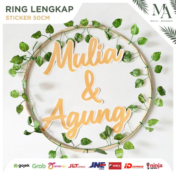 Ring Rotan Lingkaran 50cm Dekorasi Backdrop Custom Nama Inisial Nama - Ring Saja 50cm