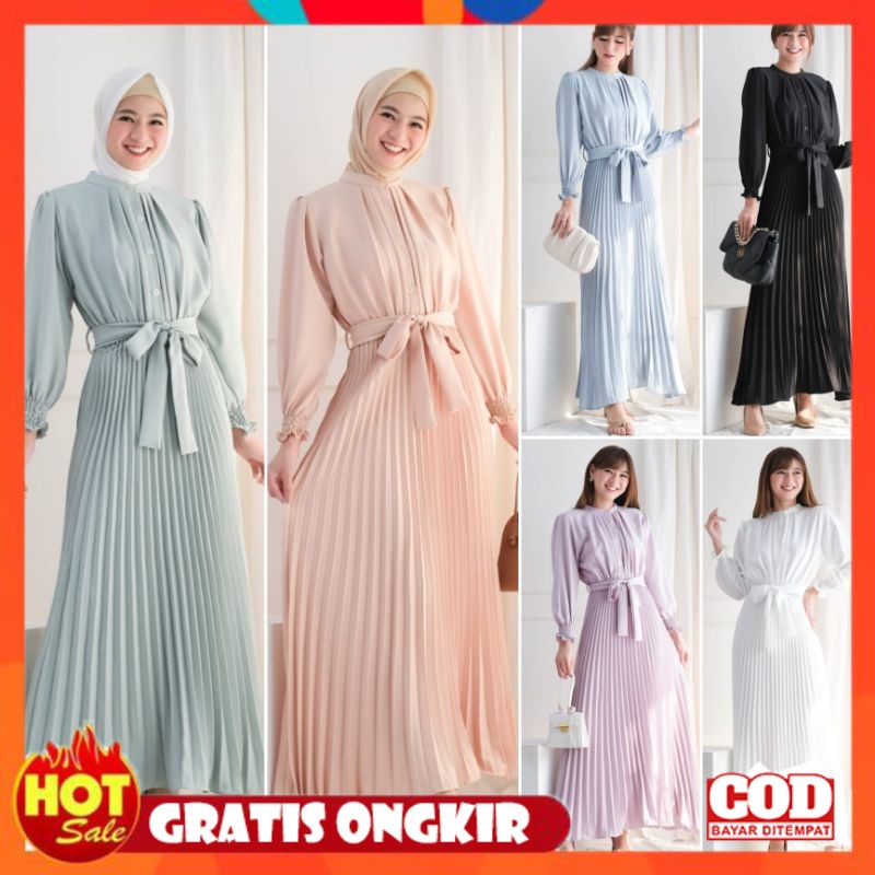 KAIN ADEM HALUS TEBAL / ️ BEST DEAL ️ TOP SELLER ️ PREMIUM GAMIS GABRIELLE BUTTON LONG SLEEVE OBI PL