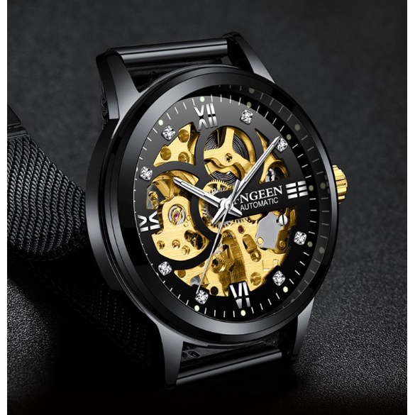 Jam Tangan Pria Mechanical Automatic Luxury Business Original Tahan Air Watch + Kotak Gratis