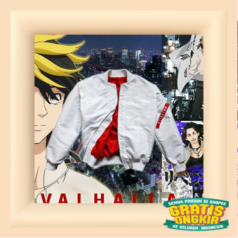 Jaket Bomber Valhalla Team|Tokyo Revengers Jaket Valhalla|Bomber Valhalla Hanemiya kazutora/ Black t