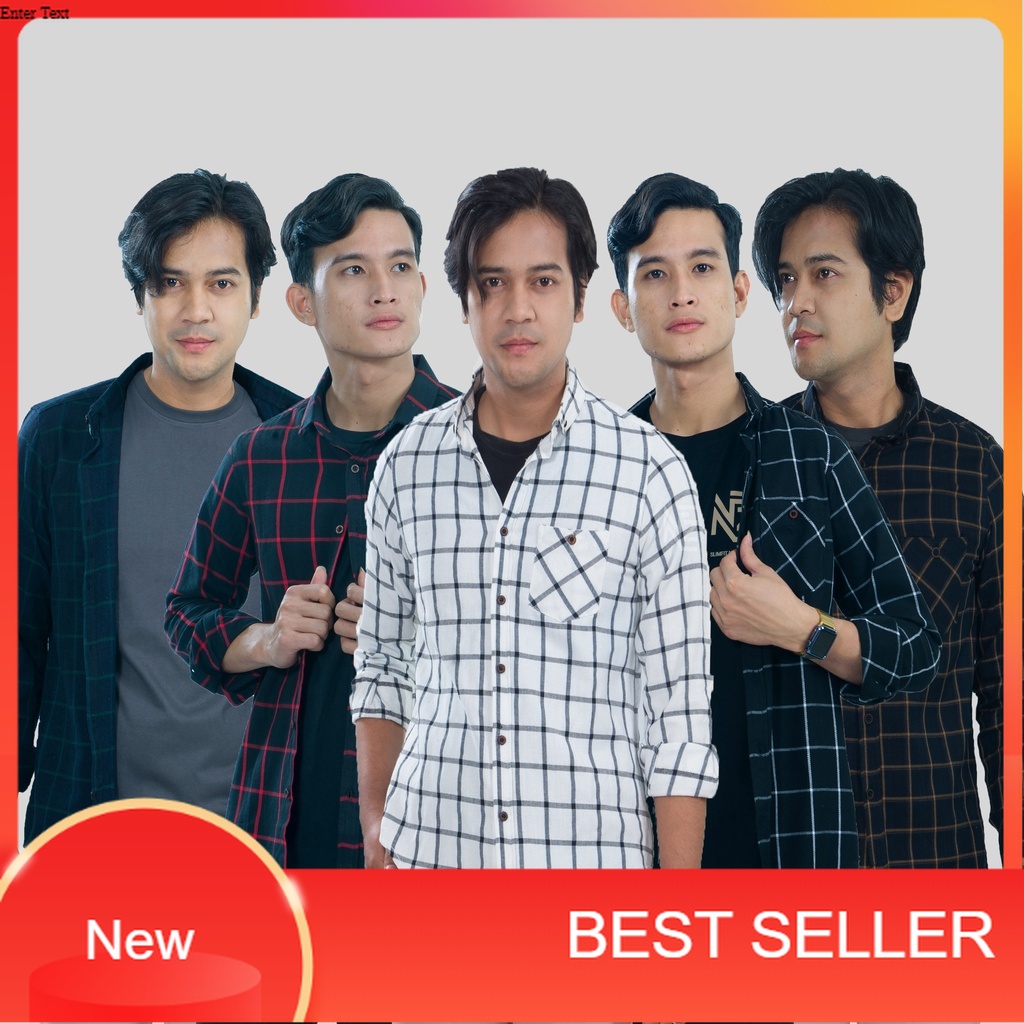 Baju Kemeja Flanel Pria Cowok Lengan Panjang Kasual Warna Soft Distro Murah/distro biru pink oren
