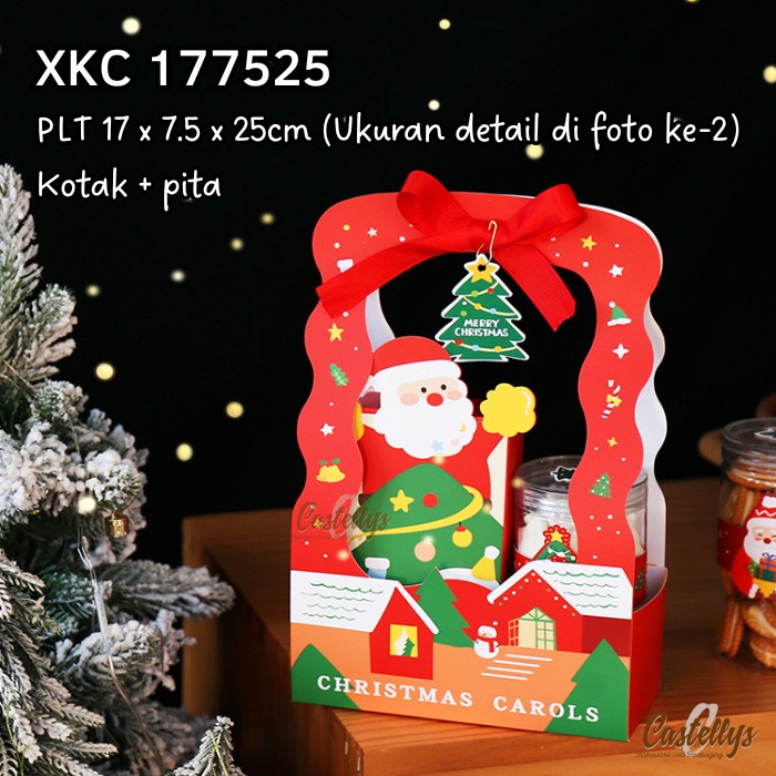 

XKC177525 Kotak Box Bag Tas Kue Natal Cookies Permen Hampers Christmas