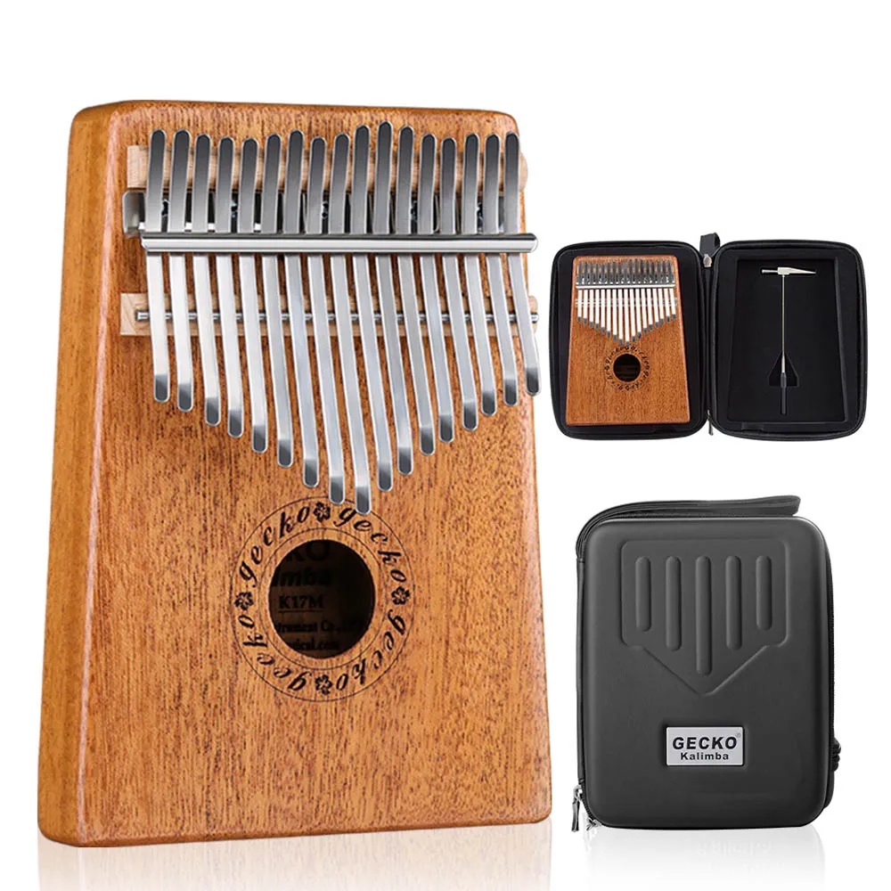 GECKO Kalimba K17M SOLID Mahogani 17 Keys with Hardcase Original Mbira April Yang FREE BONUS