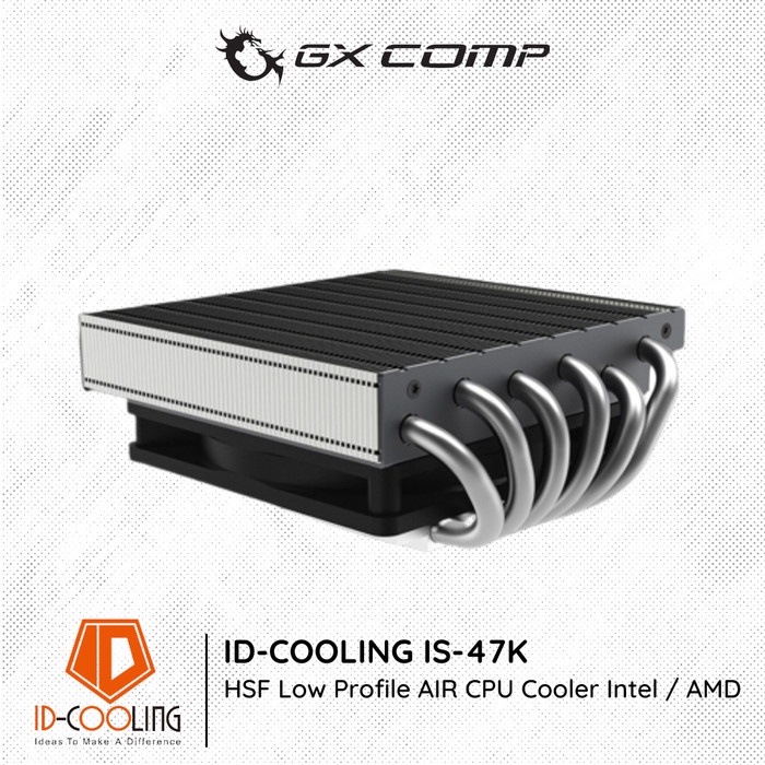 ID-COOLING IS-47K | 92MM HSF Low Profile AIR CPU Cooler Intel / AMD