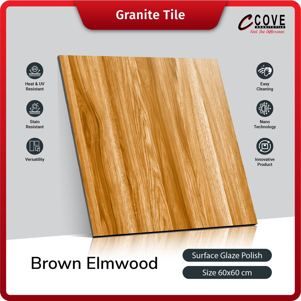 COVE GRANITE TILE BROWN ELMWOOD 60X60