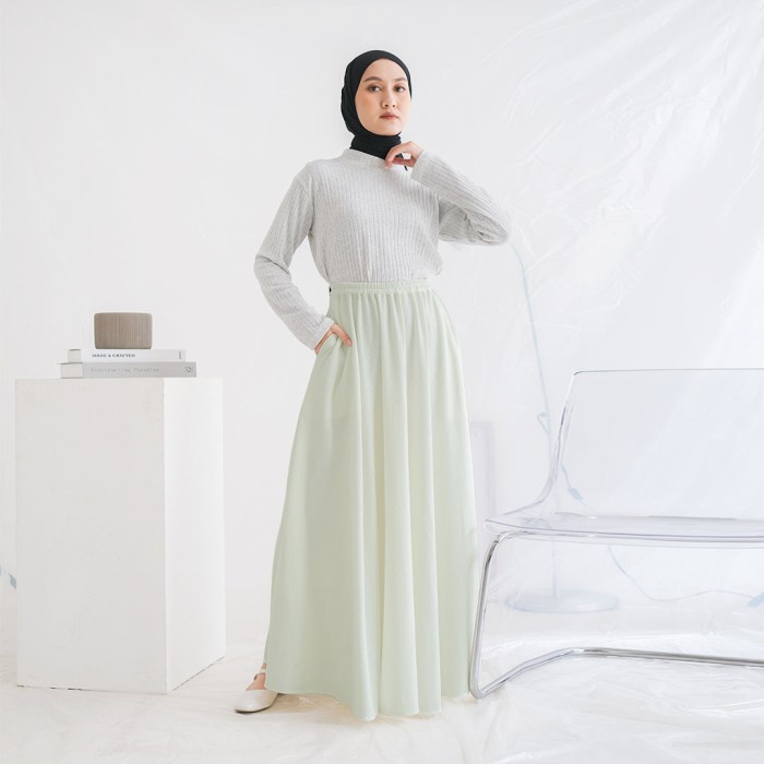 best -Vafe Skirt by Rokgaliya | Rok Lebar | Rok Waffle | Rok Daily - Broken White,Petite