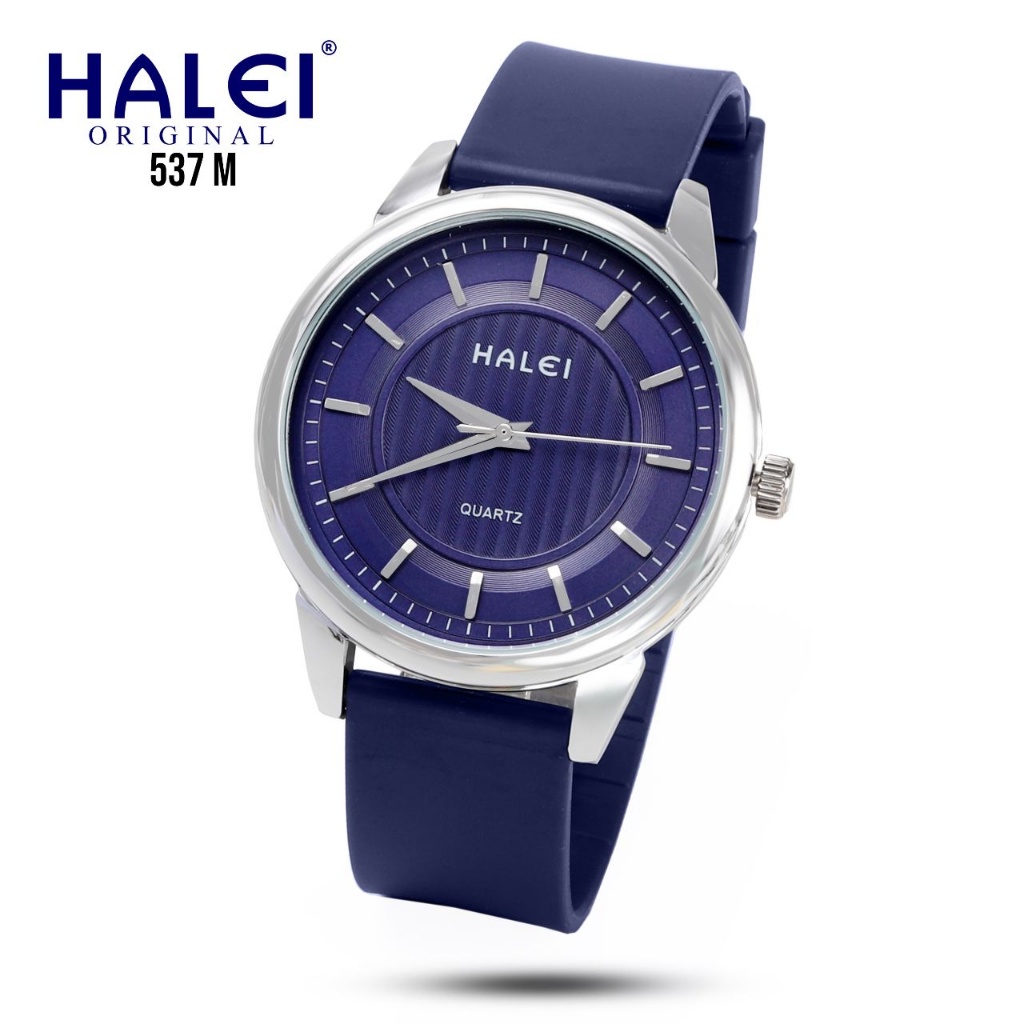 Halei Watch 537 M - Jam Tangan Halei Pria Karet Analog Kekinian - Tahan Air dan Garansi 1 Tahun. Fre